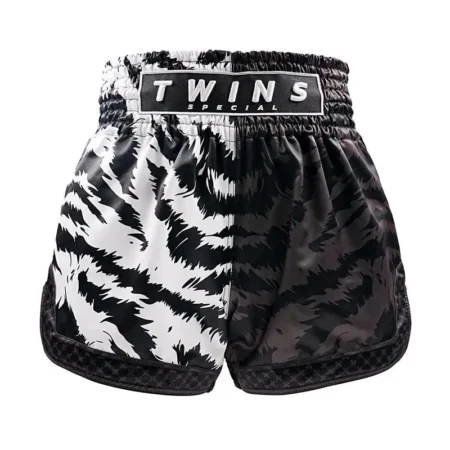 Twins TBS Jungle Muay Thai Shorts Black White