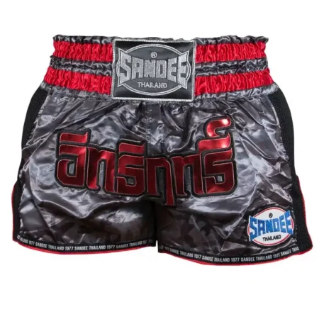 Sandee Muay Thai Shorts Supernatural Power - Black/Red