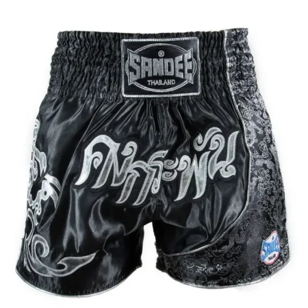 Sandee Muay Thai Shorts Unbreakable - Black/Silver