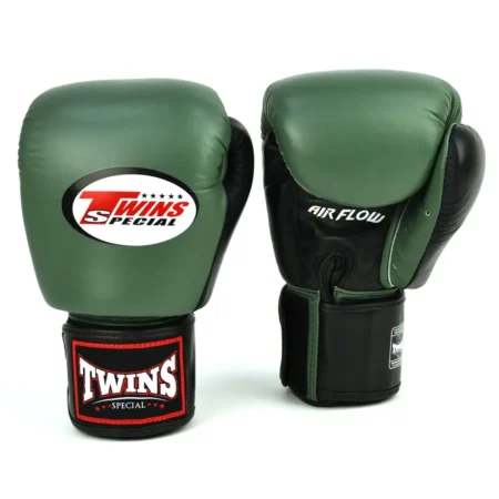Twins BGVLA2-2T Air Flow Olive Black White Muay Thai Gloves