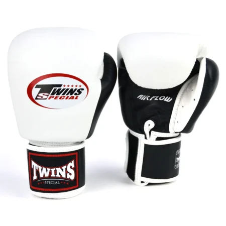 Twins BGVLA2-2T Air Flow Black White Red Muay Thai Gloves