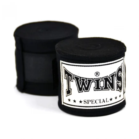 Twins CH5 5m Premium Elastic Handwraps Black