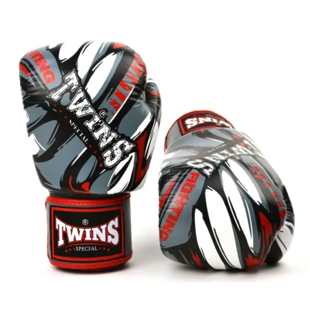 Twins FBGVL3-55 Grey-Red Demon Muay Thai Gloves