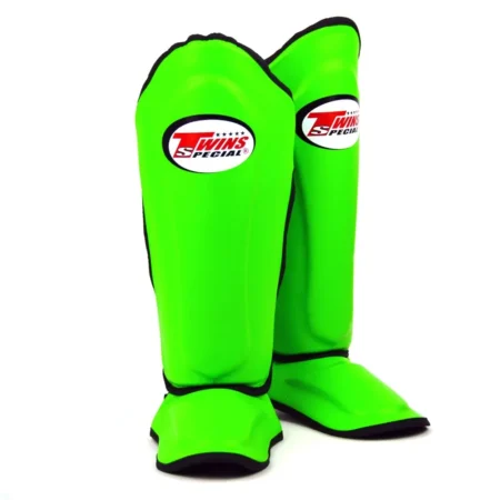 Twins SGL10 Green Black Double Padded Shin Guards